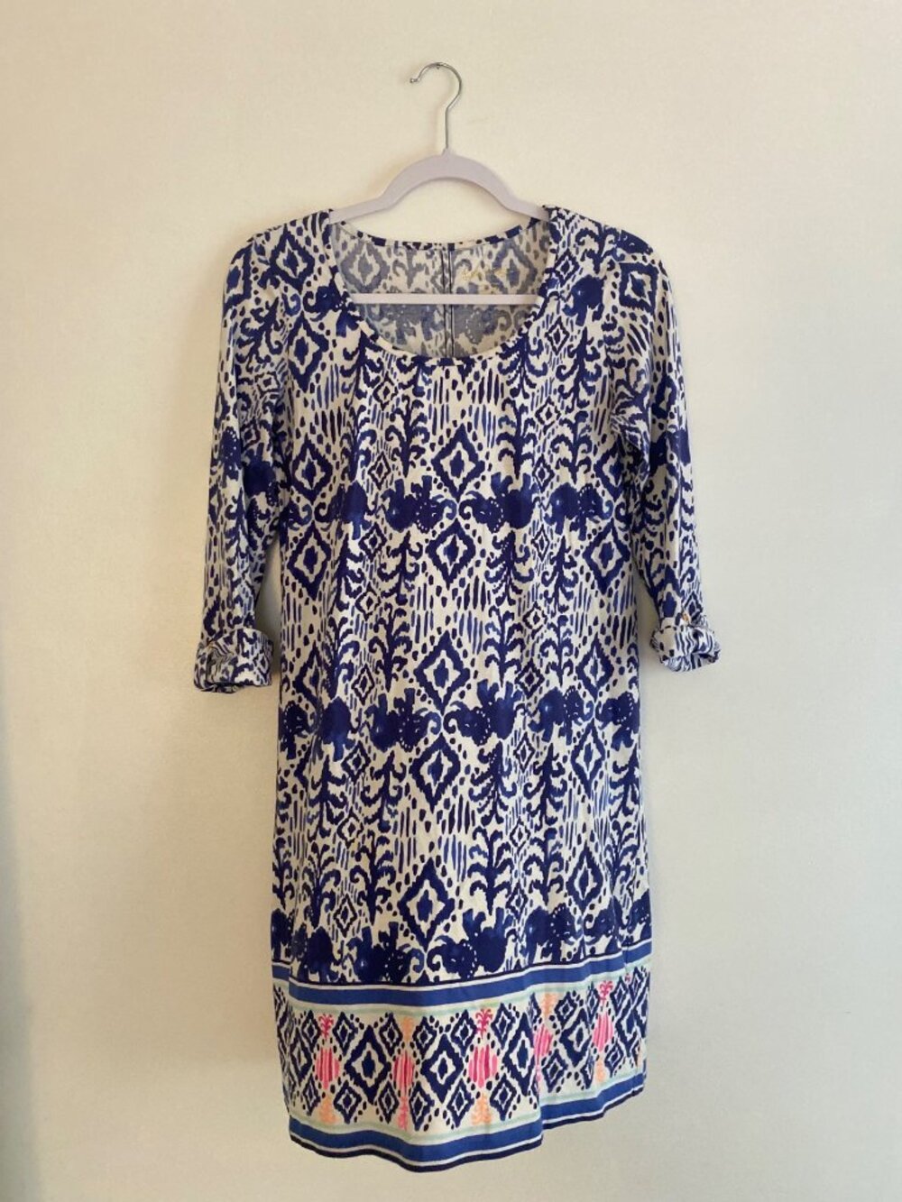 Lilly Pulitzer Ocean Ridge Ikat Elephant Print Shift Dress Size S